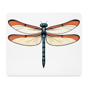 Blue-orange dragon dragonfly - Mouse Pad (horizontal) - white - Front