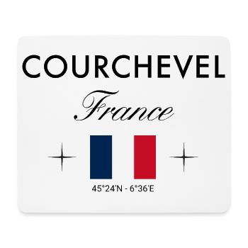 Courchevel, France, coordinates, travel, souvenir - Mouse Pad (horizontal) - white - Front