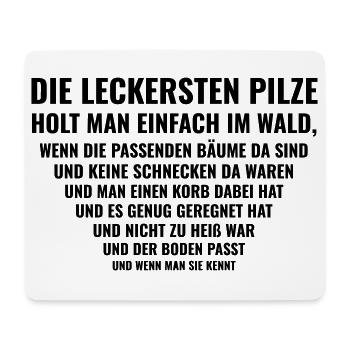Pilze sammeln – Ganz einfach, theoretisch - Mousepad (Querformat) - Weiß - Vorne