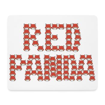 Cartoon red panda typography - Mouse Pad (horizontal) - white - Front