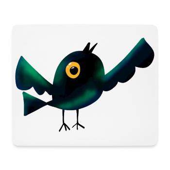 Nachtvogel im Wald  - Mousepad (Querformat) - Weiß - Vorne