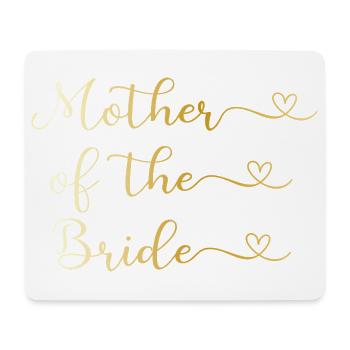 Mutter der Braut goldene Typografie mit Herz - Mousepad (Querformat) - Weiß - Vorne