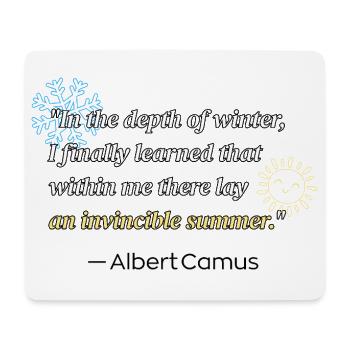 Literatur-Zitat von Albert Camus - Mousepad (Querformat) - Weiß - Vorne