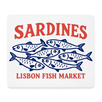 Vintage Lissabonner Fischmarkt Sardinen Portugal - Mousepad (Querformat) - Weiß - Vorne