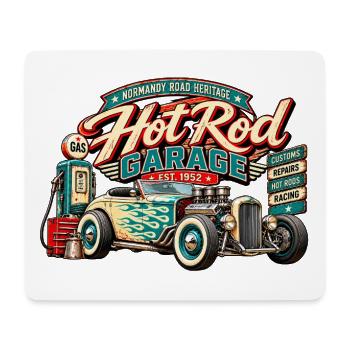 Hot Rod Garage 1952 | Normandy Road Erbe - Mousepad (Querformat) - Weiß - Vorne
