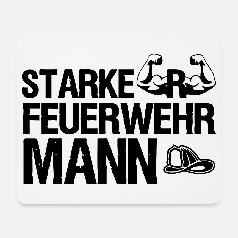 Starker Feuerwehrmann Feuerwehr, Sprüche,Geschenk - Mousepad (Querformat) - Weiß