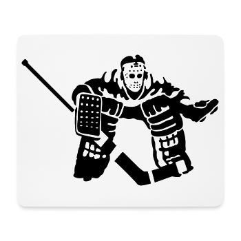but de hockey gardien - Tapis de souris (format paysage) - blanc - Devant