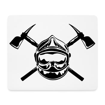 casque_pompier_2 haches - Tapis de souris (format paysage) - blanc - Devant