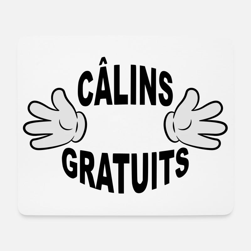 Câlins gratuits mains - Tapis de souris (format paysage) - blanc