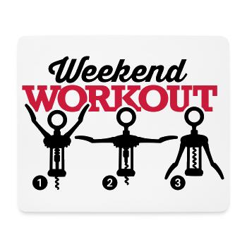 Weekend workout corkscrew - Mousepad (Querformat) - Weiß - Vorne