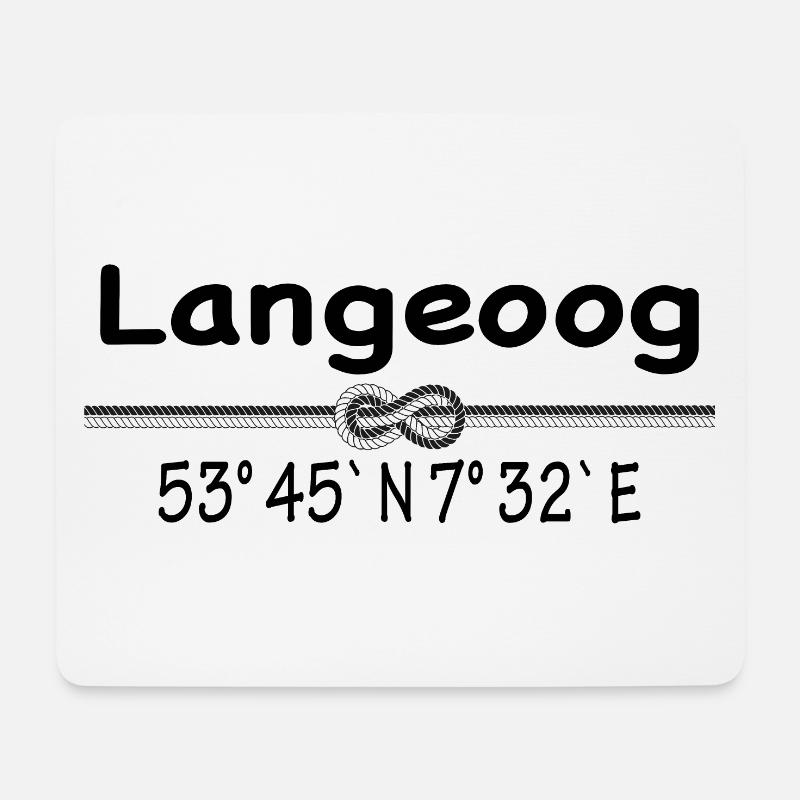 Koordinaten Langeoog - Mousepad (Querformat) - Weiß