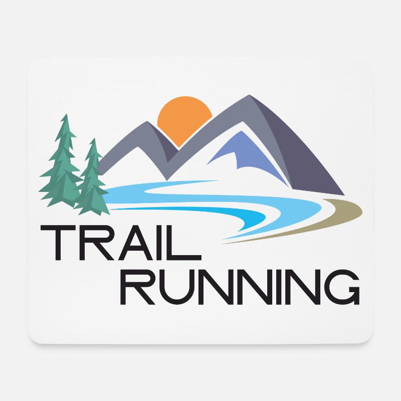Trailrunning - Mousepad (Querformat) - Weiß