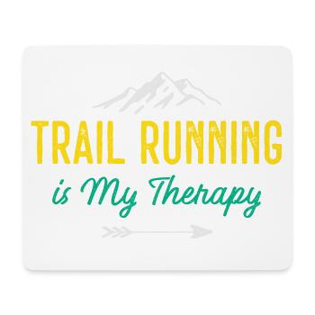 Trailrunning ist meine Therapie - Mousepad (Querformat) - Weiß - Vorne