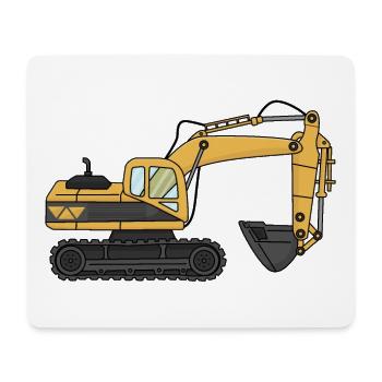 Excavatrice - Tapis de souris (format paysage) - blanc - Devant
