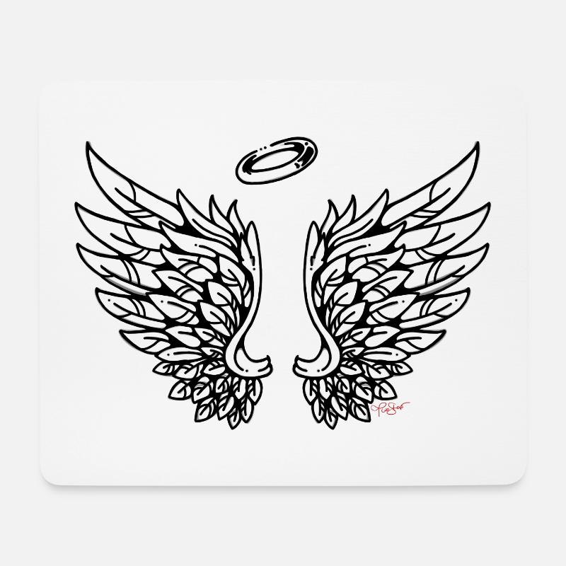 Ailes Ailes d’ange Ailes volantes - Tapis de souris (format paysage) - blanc