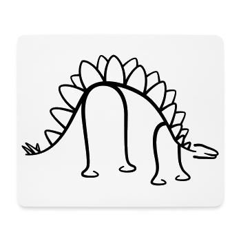 Dinosaurier Stegosaurus Dino Liniengrafik - Mousepad (Querformat) - Weiß - Vorne