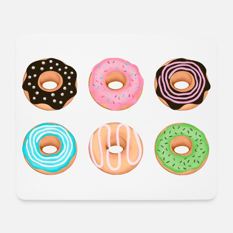 Donuts - Mousepad (Querformat) - Weiß