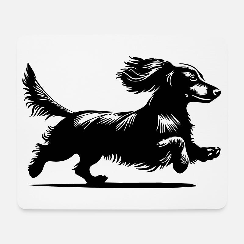 Dackel - Mousepad (Querformat) - Weiß