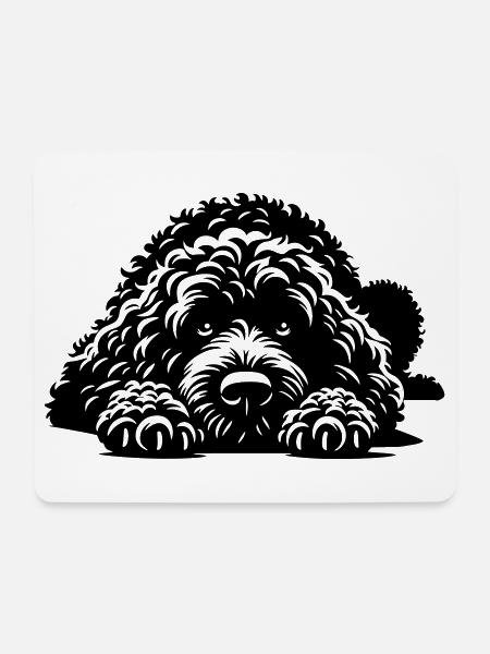 Spanischer Wasserhund - Mousepad (Querformat) - Weiß
