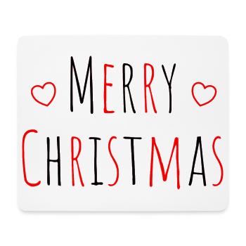 Weihnachten Merry christmas herz rot schwarz - Mousepad (Querformat) - Weiß - Vorne