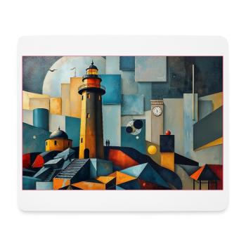 Leuchtturm der Zeit - Mousepad (Querformat) - Weiß - Vorne