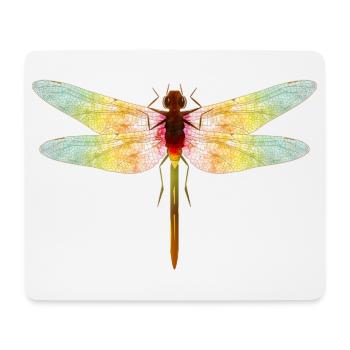 Schillernde Libelle – Filigranes Insektenmotiv - Mousepad (Querformat) - Weiß - Vorne