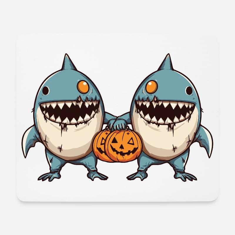 Hai Halloween Team Lustig - Mousepad (Querformat) - Weiß