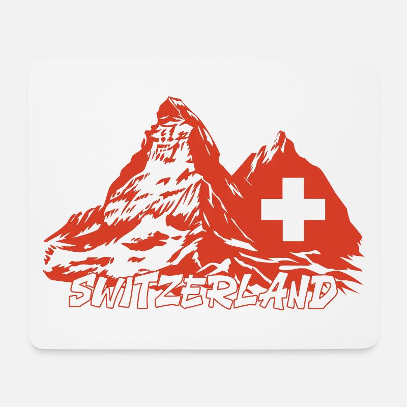 Switzerland-Wintersport-Ski-Berge - Mousepad (Querformat) - Weiß