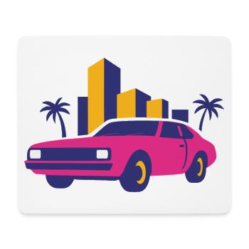 Retro Neon Skyline Limousine - Mouse Pad (horizontal) - white - Front