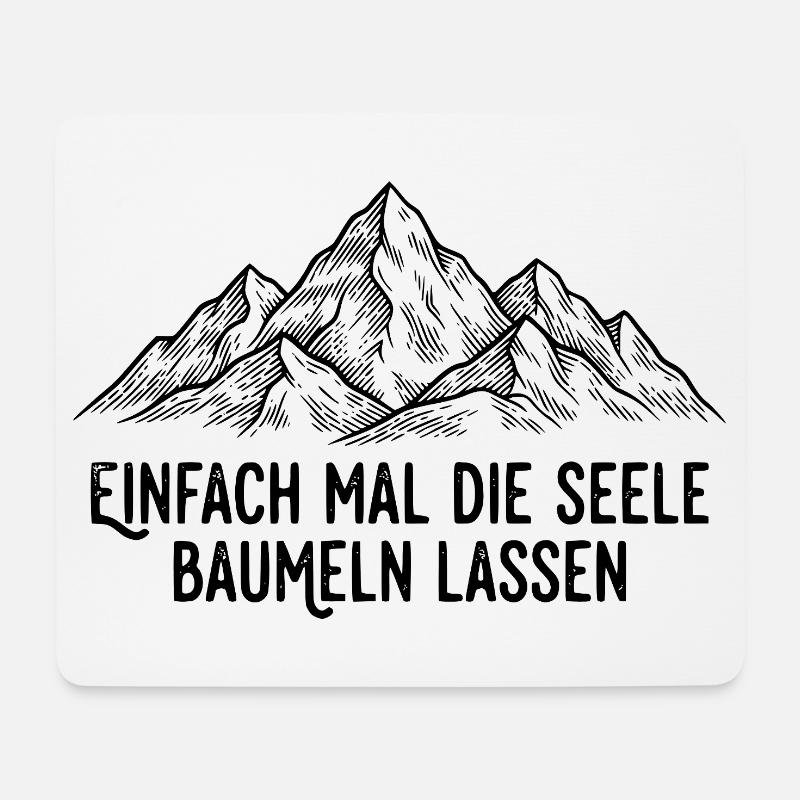 Seele baumeln lassen am Berg - Mousepad (Querformat) - Weiß