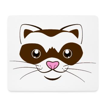 Cute Ferret Face Graphic Funny Weasel Costume - Mouse Pad (horizontal) - white - Front