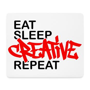 Eat Sleep Creative Repeat - Mousepad (Querformat) - Weiß - Vorne