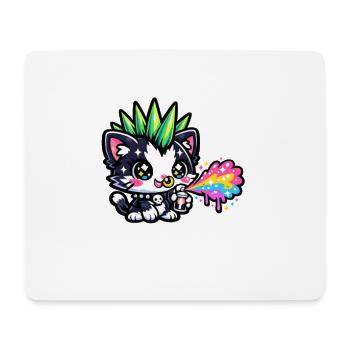 Punk Kitten Neon Spray Paints - Mouse Pad (horizontal) - white - Front