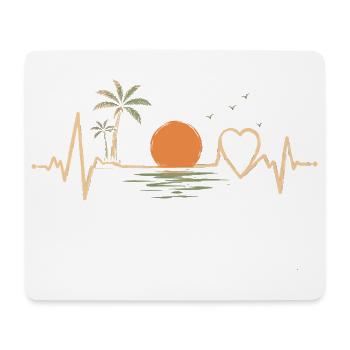 Heartbeat Beach Sonnen-T-Shirt - Mousepad (Querformat) - Weiß - Vorne