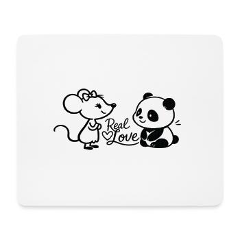 Real Love Mäuse Panda Duo - Mousepad (Querformat) - Weiß - Vorne