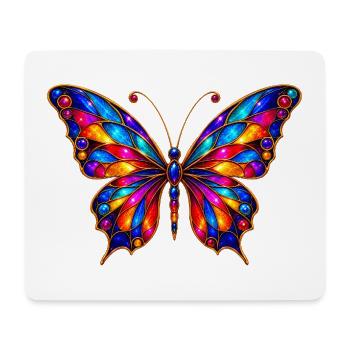 Papillon Vitrail Coloré - Tapis de souris (format paysage) - blanc - Devant