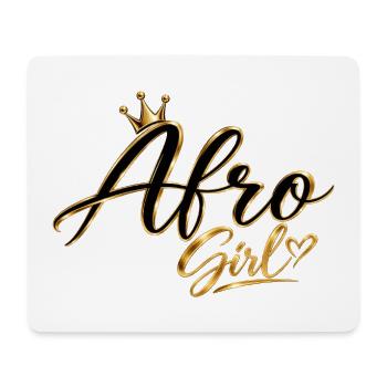 Afro Girl Gold Crown - Mouse Pad (horizontal) - white - Front