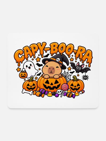 Capybara Halloween - Capy-Boo-Ra - Mousepad (Querformat) - Weiß
