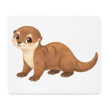 Otter – niedlicher kleiner Fischotter - Mousepad (Querformat) - Weiß - Vorne