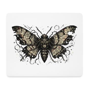 Steampunk-Motte mit Schlüsselflügeln - Mousepad (Querformat) - Weiß - Vorne