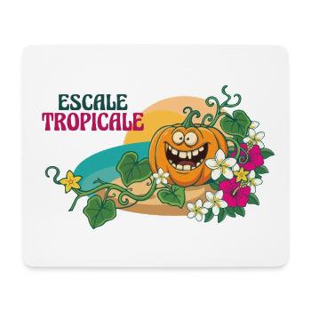 Paradise Tropical Pumpkin Exotische Blumen - Mousepad (Querformat) - Weiß - Vorne