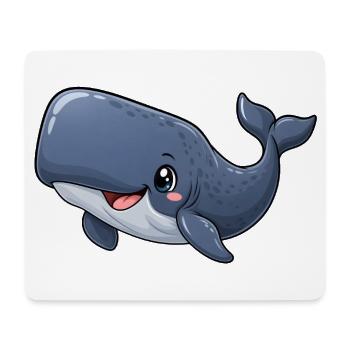 Pottwal Kawaii Style – Süßer Meeresriese - Mousepad (Querformat) - Weiß - Vorne