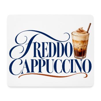 Freddo Cappuccino Schrift mit Eiskaffee - Mousepad (Querformat) - Weiß - Vorne