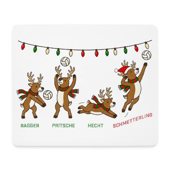 Volleyball Weihnachten Rentiere Lustiges Geschenk - Mousepad (Querformat) - Weiß - Vorne