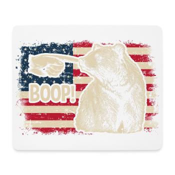 Funny Bear Boop The Snoot American Flag Patriotic - Mousepad (Querformat) - Weiß - Vorne