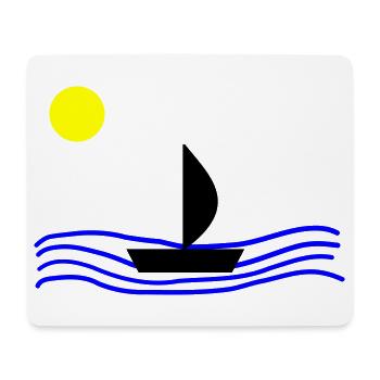 Mit dem Boot auf dem Meer - Mousepad (Querformat) - Weiß - Vorne