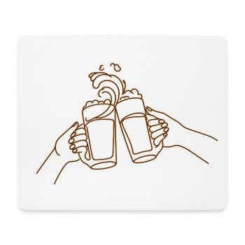Biergläser zum Anstoßen - Mousepad (Querformat) - Weiß - Vorne