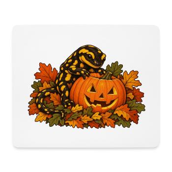 Salamander am Kürbis - Mousepad (Querformat) - Weiß - Vorne