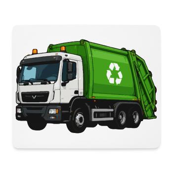 Grüner Müllwagen Recycling - Mousepad (Querformat) - Weiß - Vorne