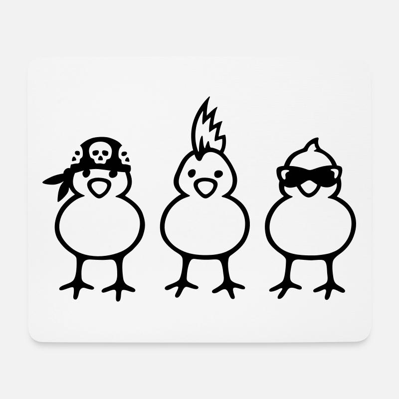 Drei coole Küken - Mousepad (Querformat) - Weiß